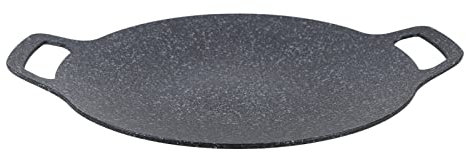 Korean Barbecue Grill, Round Barbecue Hot Plate Easy to Clean, Balanced Heating for Camping (34cm)