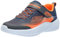 Skechers Microspec Advance Sneaker, Navy/Orange, 33 EU