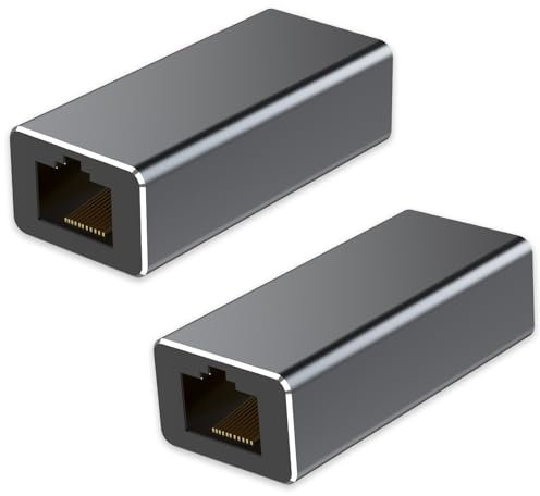 vgggrd 2 X Coupleur RJ45, Connecteur de Câble Ethernet, Coupleur Réseau Câble Ethernet Adaptateur Modulaires Blindée pour Cat7/Cat6/Cat5e/Cat5 DSL LAN Femelle à Femelle