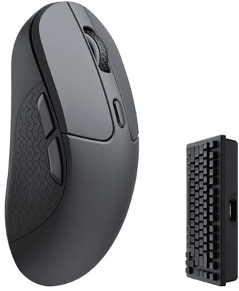 Keychron M3 4000 Hz Wireless Bluetooth 5.2/2.4 GHz/Wired Optical Mouse, Lightweight 79g Programmable PixArt 3395 Sensor with up to 26K DPI/ 650 IPS for Windows Mac Linux - Black