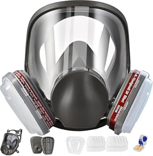 goambuy Masque de protection respiratoire réutilisable avec 22 filtres à charbon actif pour peinture - Protège contre le gaz, la peinture, la poussière, les produits chimiques et autres protections au