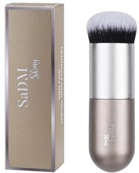 Pennello kabuki make up – Pennello trucco viso per fondotinta liquido, cipria, crema, blush e bronzer – Pennello professionale vegano e cruelty free