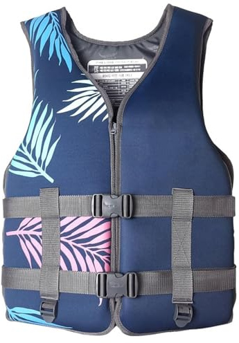 Swim Vest Modern Design Adjustable Buoyancy Water Kayaking Jacket High Buoyancy with Adjustable Safety Strap for Boating Fishing Surfing(Blue,L)
