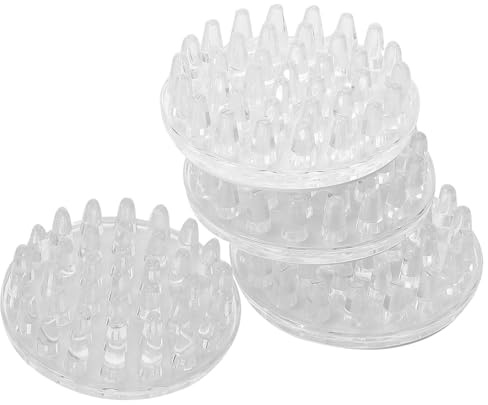 Homoyoyo 4pcs Clear Self-adhesive Carpet Protectors for Furniture Legs Plastic Table Foot Covers Chair and Desk Sleeve Floor Guards Non-slip Spiked Caster Cups for Home Use
