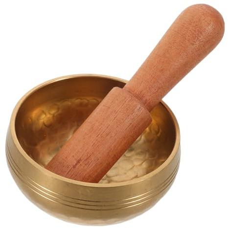 VICASKY Ciotola Tibetana Artigianale in Rame da 8 Cm per Meditazione e Yoga, Ciotola Sonora per Preghiera con Toni Puri, Set Portatile per Pratiche di Consapevolezza e Benessere Olistico