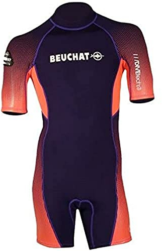 Beuchat - Shorty de Neopreno para Hombre, 3 mm, Color Morado y Rosa, Naranja, S