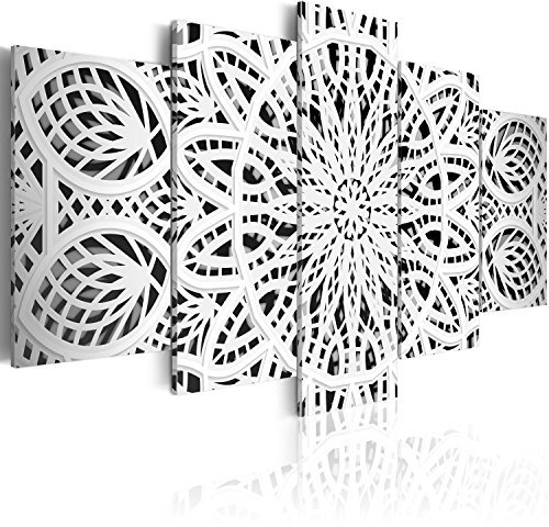 B&D XXL - Tableau Acoustique 200x100 cm 5 Parties - Décoration Murale Anti-Bruit Isolation Phonique Bureau Chambre Panneau Insonorisant Impression sur Toile - Artistique f-A-0581-b-n