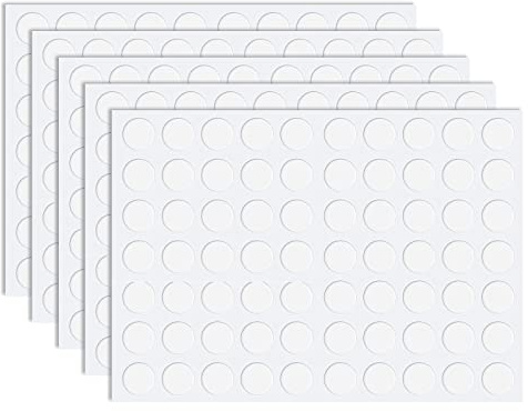 TONAUP 350 Pièces Pastilles AdhéSives Double Face Transparentes, Ruban Double Face Transparent Rond 20mm Points AdhéSifs Sans Traces Autocollants Puissants Pour Bricolage Fait Main, Travail, Bureau
