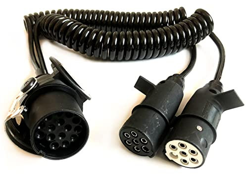 MelTruck® Elektrowendel Spiralkabel 15P/24V und 2x 7P/24V Elektrokabel Adapter Steckern