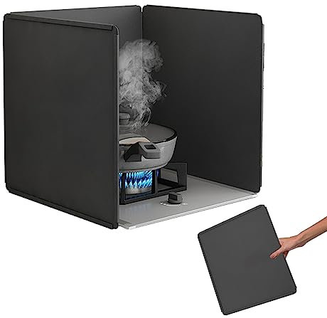 Protector Salpicaduras, Protector Salpicaduras Cocina, Cubre Salpicaduras De Sartén, Placa Metal Antihaderente, Negro, para Cortavientos De Ventanas, Barbacoas Al Aire Libre ( Size : 50x50x50cm )