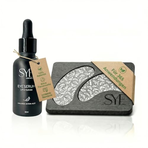 Bundle: Wiederverwendbare Augenpads | Augenpads + 30ml Hyaluron | Kein Silikon - 99% Silber | Augenpads gegen Augenringe | Nachhaltig Augenringe entfernen | Augenpads wiederverwendbar | Eye Patches