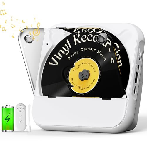 CD Player Portable with Stereo Speakers Bluetooth 5.1 | Small Rechargeable Desktop CD Players for Home, Office, Travel | Audiophiles & Multi-Room Use