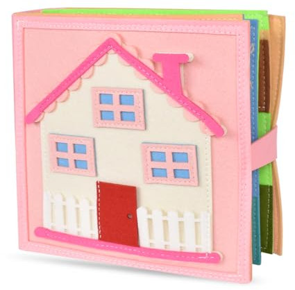 Libri di Stoffa Neonati, Libri in Tessuto Morbido, Giocattoli per l'apprendimento delle Abilità di Vita per Bambini a Partire da 1 2 3 4 Ann, Libro in Tessuto Sensoriale Educativo, Regalo (Rosa)