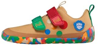 Affenzahn Barfußschuh Baumwolle Lucky Klettverschluss Vegan rutschfest Flexibel Reflektierend für den Sommer in Größe 21-32 Affenzahn 10 Jahre - Beige