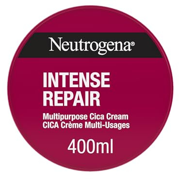 Neutrogena Réparation Intense CICA Crème Multi-Usages (flacon-pompe de 400 ml) – Mains, visage, pieds & corps – 15% Glycérine + Centella Asiatica – Hydratation 72h – Peaux très sèches