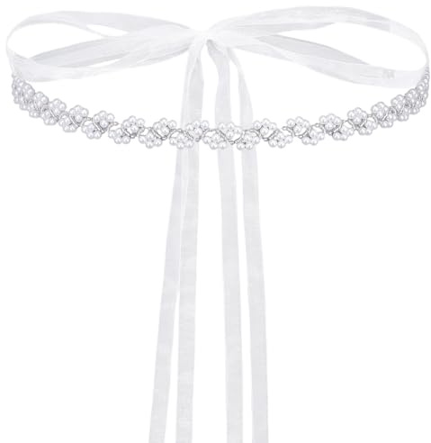 Yolev Cinturón de novia con perlas y perlas, banda brillante para dama de honor | Vestido de mujer, cinturones de cintura, vestidos de dama de honor, ocasiones especiales