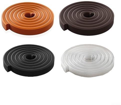 Guarnizione per porte e finestre, per riduzione del rumore e antivento, nastro flessibile in silicone per fessure da 1 a 15 mm, resistente alle intemperie e (trasparente)