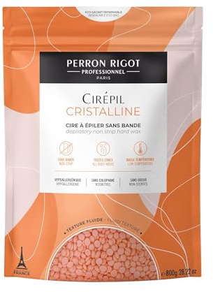 Cirepil - Cristalline - 800g / 28.22 oz Hard Wax Beads Bag - Unscented & Rosin-Free, Micro-Crystalline Formula for Highly Sensitive Skin - Clear Gel Stripless Hair Removal for Face & Body, Low-Temp