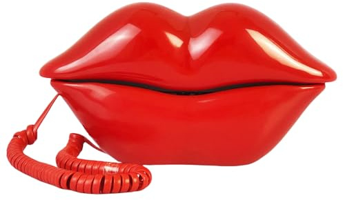 TelPal Rosso Bocca Telefono Cablato Novità Sexy Lip Phone Regalo Del Fumetto A Forma Di Real Corded Rete Fissa Casa Ufficio Telefoni Arredamento