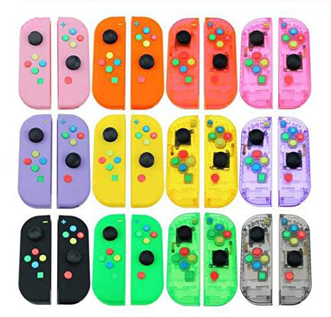 Ersättning full kåpa framsida handtag skal skal batteri mittenram platta + joystick keps + L R-knappar för Nintendo Switch Controller Joy-Con (grön)