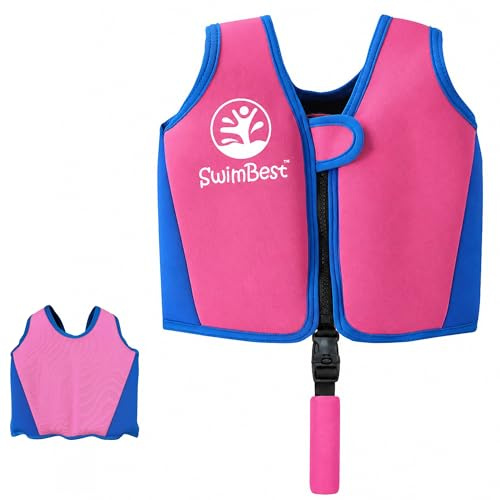 SwimBest Swim Vest - For Baby, Toddler & Kids. Adjustable Buoyancy Swim Jacket, ideal for pools/beaches/holidays & Learning to Swim (Pink/Blue, S (Up to 3 Years/Up to 19kg))