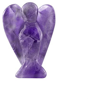 Ouubuuy Amethyst Engel Figur Klein,Schutzengel Figur Glücksbringer,Kristalle Heilsteine Schutzengel Glücksbringer 1,5 Zoll