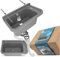 Waschbecken mit Regal 50 x 34 x 21 cm Grau | Spülbecken Ausgussbecken Waschtrog Becken Ablage Überlauf Gewerbe Waschraum Garten Garage Keller Werkstatt Waschküche Außenwaschbecken Gartenwaschbecken