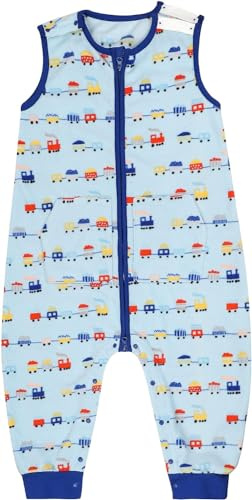 MOEMOE BABY Gigoteuse a Pied Tog 1,0 Gigoteuse Bébés Gigoteuse avec Jambes Gigoteuse avec Pieds Toddler Sac de Couchage,Polaire Couverture Longueur 78cm / pour 18-24 mois,Train,100