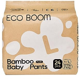ECO BOOM Training Pants for Toddler Potty, Hypoallergenic for Sensitive Skin, Size 4 Suitable for 20 to 31lb (L - 24 Count)