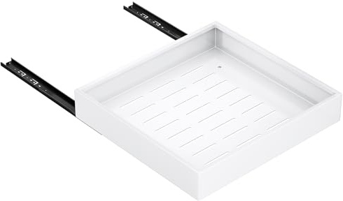 Pull out Cabinet Organizer,21Deep, 20Wide Heavy Duty Full-Extension Slide out Drawers Fixed with Nano Adhesive,Roll Out Shelves Sliding Cabinet for Kitchen,Bathroom,Pantry,under sink Storage(White)