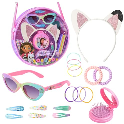 Gabby Dollhouse Borsetta Bambina, Borsa Tracolla con Accessori per Capelli e Occhiali da Sole