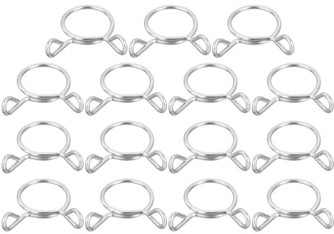 QUARKZMAN 15 Pcs Clips à Ressort pour Tuyau de Conduite de Carburant, 16mm Diamètre Intérieur Acier Inoxydable 304 Pinces à Ressort pour Tuyau d'Eau, pour Moto, Scooter, ATV