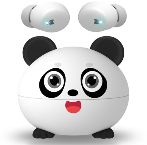 COOTIMOCK Bluetooth Kopfhörer Kinder, In Ear Kinder Kopfhörer mit 85 dB Lautstärkebegrenzung, Niedliche Panda Erscheinung, 30 Stunden Spielzeit, Bluetooth 5.3, eingebautes Mikrofon für Schule/Tablet