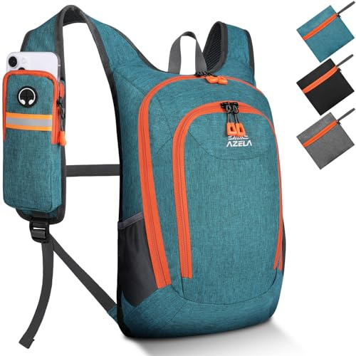 Esup 15L Small Hiking Backpack Foldable Lightweight Travel Day Pack Packable Camping Backpack for Women Men (Green)