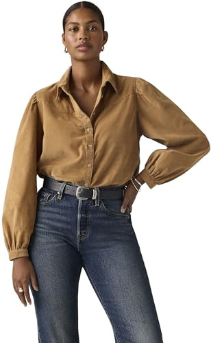 Levi's Damen Westernhemd Journey Corduroy aus Cord mit Spitzkragen, Braun (Tobacco Brown), L