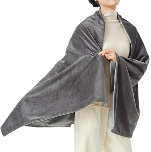 Värmefilt - 5 V USB uppvärmning Shawl | Elektrisk värmefilt | Bärbar trådlös uppvärmning poncho wrap | 3-vånings justerbar värmesjal för resor