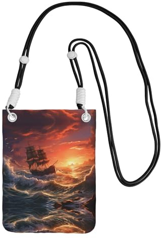 BOXILTD Havssegelbåt telefonväska crossbody – mobiltelefon crossbody-väska med justerbar rem för daglig användning och pendling
