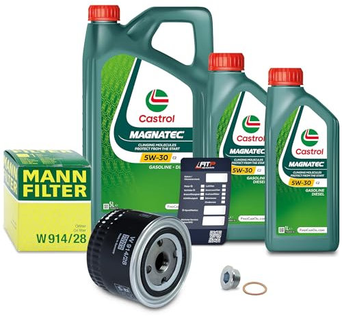 1x Ölwechsel Set - MANN-FILTER ÖLFILTER + 7 L CASTROL MAGNATEC STOP-START 5W-30 C2