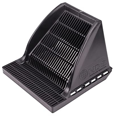 NDS 1200DSG Square Catch Basin Drain Downspout Grate, Fits 12-Inch Square Catch Basin Drain, Riser, or Low-Profile Adapter, 12-Inch, Plastic, Black