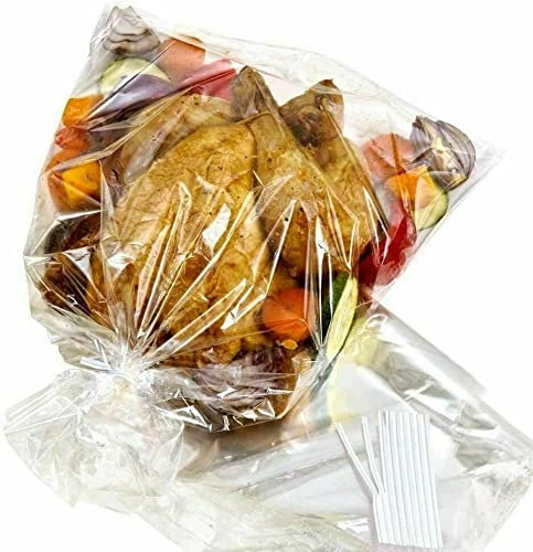 Roasting Bag for Oven & Microwave - Turkey Chicken Meat Vegetables Sunday Roast Cooking Bag 25 x 38cm - PACK OF 10