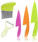Ailvor Toddler Knife, 5pcs Kids Knife Set, Plastic Child Safe Knives in 3 Sizes, Serrated Edges with Crinkle Cutter, Peeler for Fruits Vegetables Salad Cake