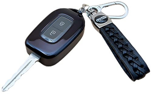 Z.MYUKI Duster 2 Key Case with Key Ring for Dacia Duster 2017-2022 2023 Accessories Original (Black)