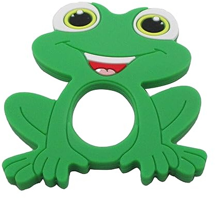 Gadgetime USA Silicone Baby Teether - Frog Teething Relief Toys for Babies 3-36 Months, Toddlers, Girls & Boys - Stimulating & Soft Soothing - BPA Free