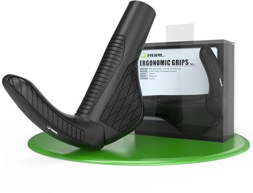 RBRL Fahrradgriffe, ergonomische Lenkergriffe besonders Gelenkschonend, rutschfeste Gummi Fahrrad Griff komfortable Stoßfest Handgriffe für Fahrrad/Mountainbike/Rennrad（Schwarz）