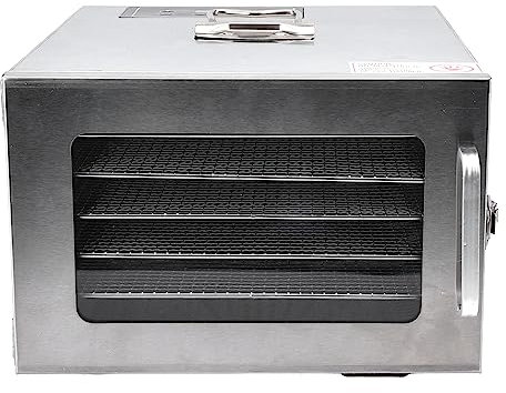 Gavigain Machine de déshydrateur alimentaire, 400 W, 6 plateaux en acier inoxydable, Rectangulaire, Argenté