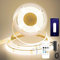 FUIQI COB LED Strip 5M,Dimmable Dotless LED Strip Lights with Smart App and Remote,24V Natura White 4000K with Power Supply,8mm Wide,CRI>90 LED Lights for Indoor Room,Kitchen,cabinets,Mirrors