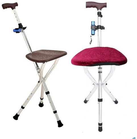 Sedile Pieghevole Per Bastone Bastone Multifunzionale Con Sedile Stampelle Sgabello Per Anziani, Disabili E Persone Convalescenti Bastoni Da Trekking Sedia Stampelle Resistente