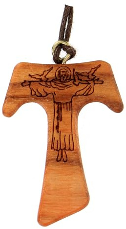 Holyart Ciondoli e Tau in legno d'ulivo: Tau croce legno ulivo 4x3 cm