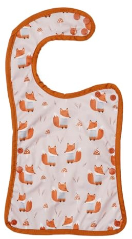 avo + cado Babero Nibbler a partir de 6 meses – Se puede limpiar y lavar, con bandeja de recogida y parte trasera de forro polar suave, ideal para bebés con luz led, ajuste universal, Zorros, Talla