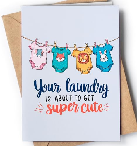 Greeting Cards for Everyone Tarjeta para nacimiento de bebe - Tarjeta para baby shower - Postal de nacimiento de bebé recién nacido - Tarjeta para niño o niña recién nacido - Your Laundry